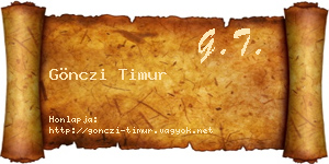 Gönczi Timur névjegykártya